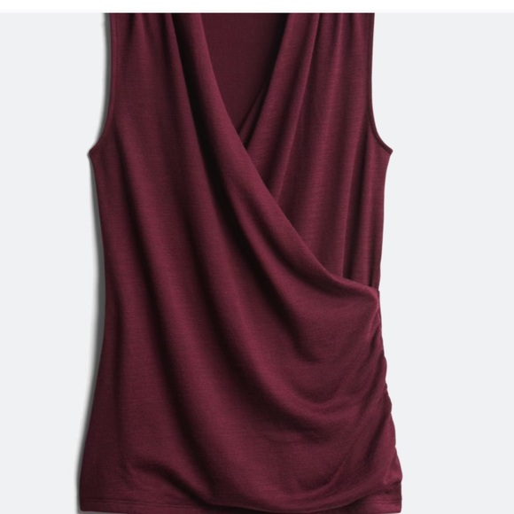 41 Hawthorn Benni wrap front ruched knit top in burgundy size XL - Picture 2 of 6